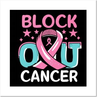 Block Out Cancer Volleyball Breast Cancer Awareness Posters and Art